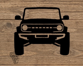 6th Gen Bronco Front View Decal - Bold Ford SUV Silhouette Vinyl Sticker