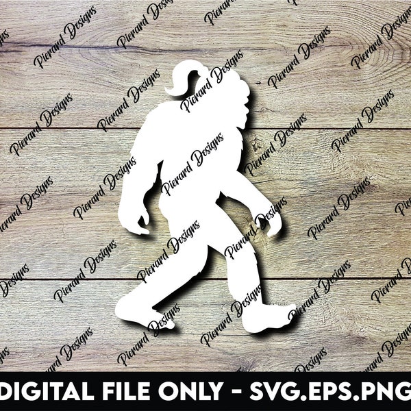 Bigfoot Sasquatch Female Silhouette - SVG, PNG, EPS Digital Files