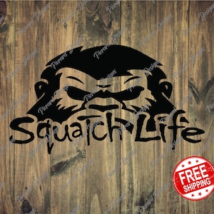 Bigfoot Sasquatch Half Head Squatch Life Vinyl Decal