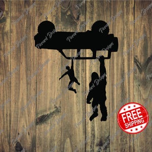 Bigfoot and Driver Hanging 6th Gen Ford Bronco Vinyl Decal
