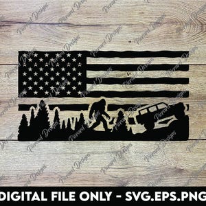 6th Gen Bigfoot Ford Bronco with Flag - SVG, PNG, EPS Digital Files