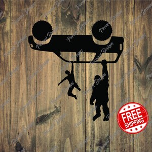 Bigfoot Sasquatch and Driver Hanging 3rd Gen 4Runner Vinyl Decal
