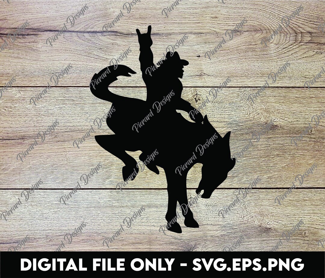 Bigfoot Sasquatch Cowboy Riding Ford Bronco Decal - SVG, PNG, EPS