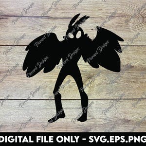 Mothman Silhouette - SVG, PNG, EPS Digitale Dateien