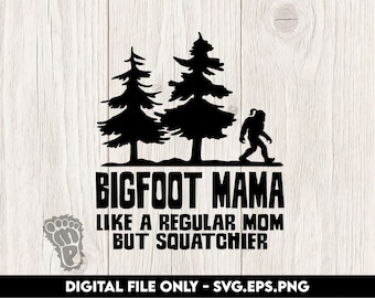 Silueta de la Mamá Pie Grande en el Bosque - Archivos digitales SVG, PNG y EPS