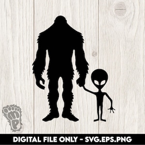 Out-of-This-World Bigfoot and Alien Design - SVG, PNG, EPS Files