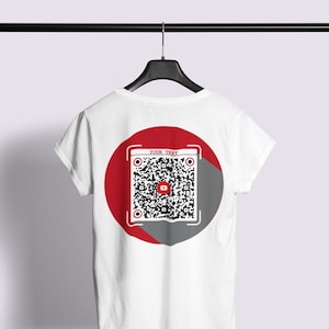 Custom QR Code T-Shirt, Scannable Social Media Tee