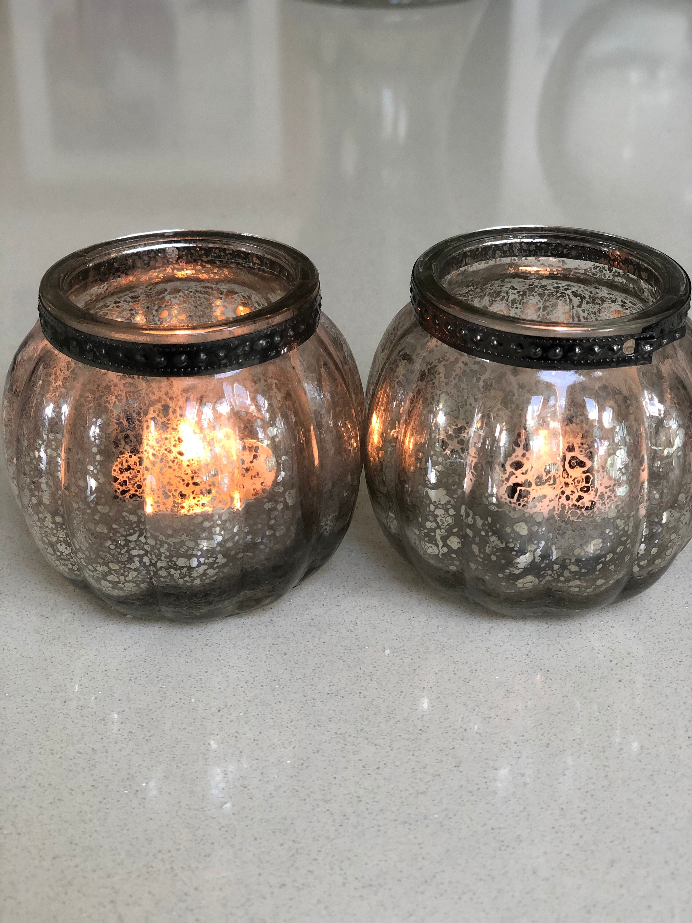 An attractive set of 6 frosted silver tea light holders Etsy