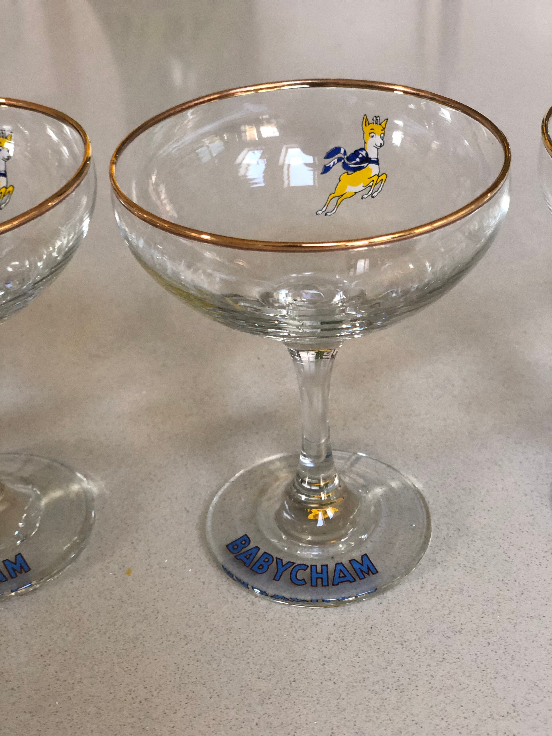Set of 4 vintage 1970s Babycham glasses in A1 unused condition Etsy