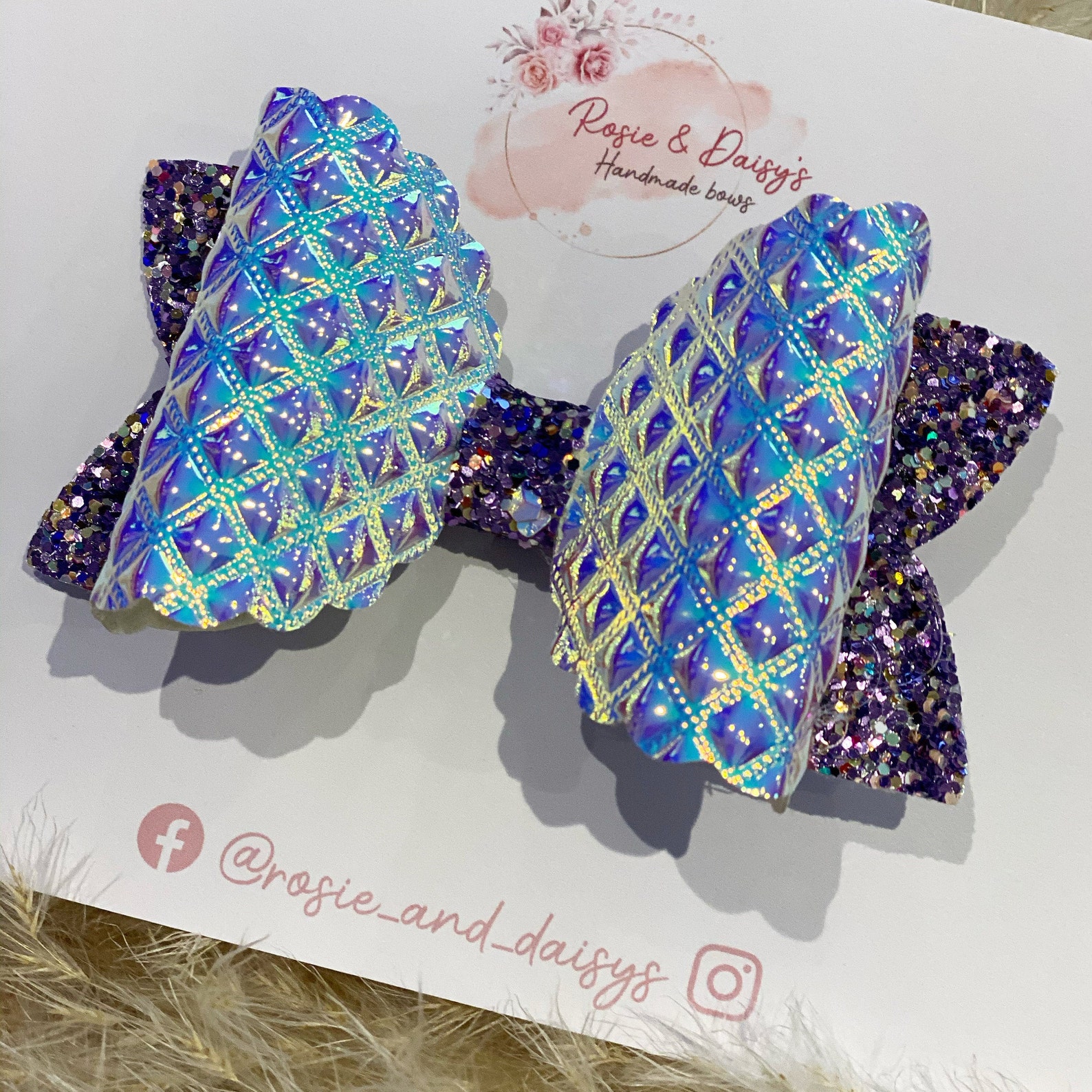 Glitter hair bow purple hair bow. children's hair clip Etsy