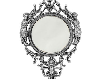 1928 Jewelry Los Angeles Crystal Flower Handheld Mirror