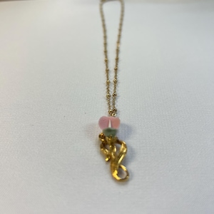 Handmade Pink Porcelain Rosebud Pendant Necklace 18&quot;