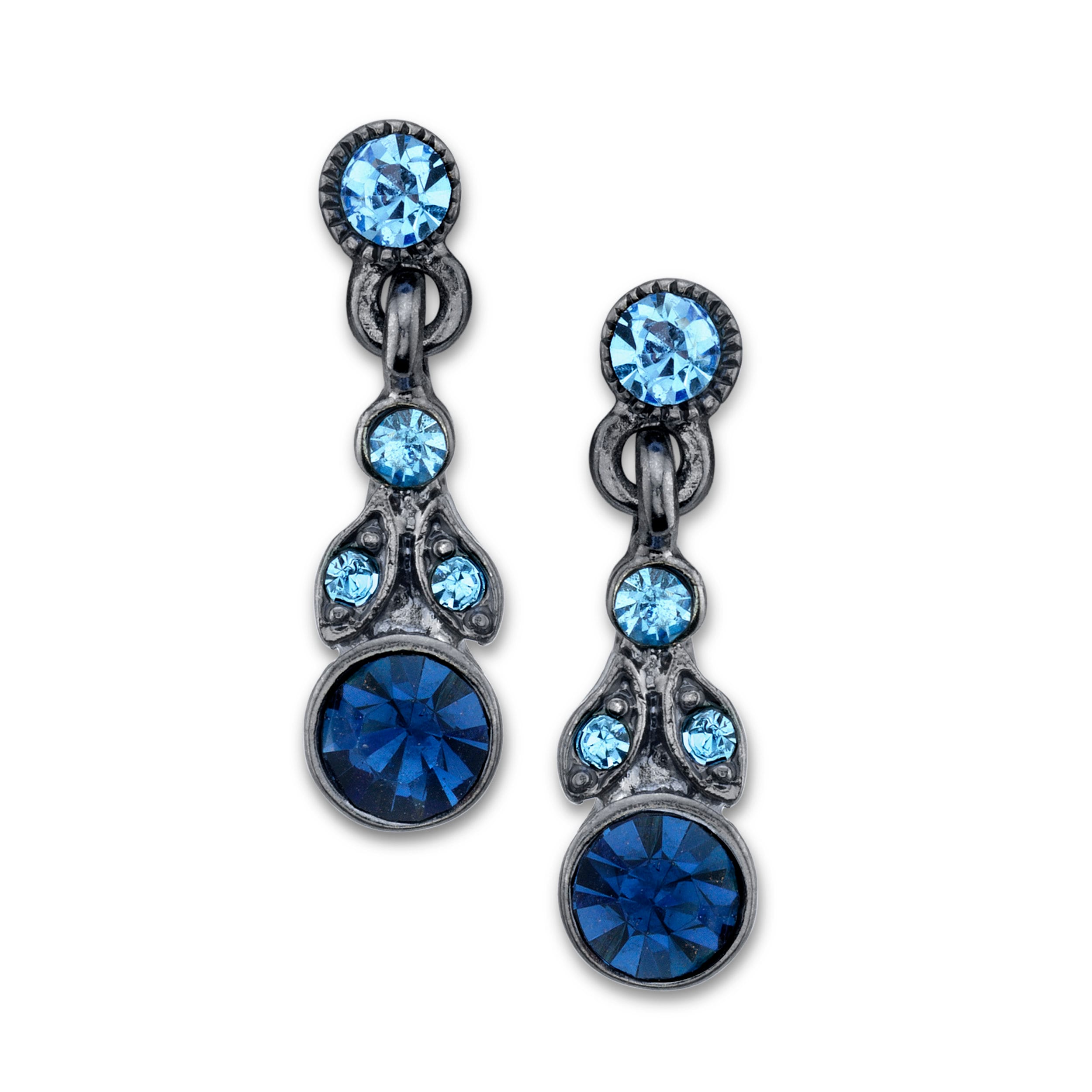 1928 Schmuck Hämatit-Ton und Tonblaue Tropfen Ohrringe