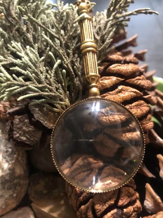 1928 Jewelry Long Y-Drop Vintage Magnifying Glass Necklace 18"