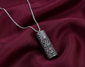 1928 Jewelry Victorian Inspired Perfume & Essential Oil Vial Pendant Necklace 30"