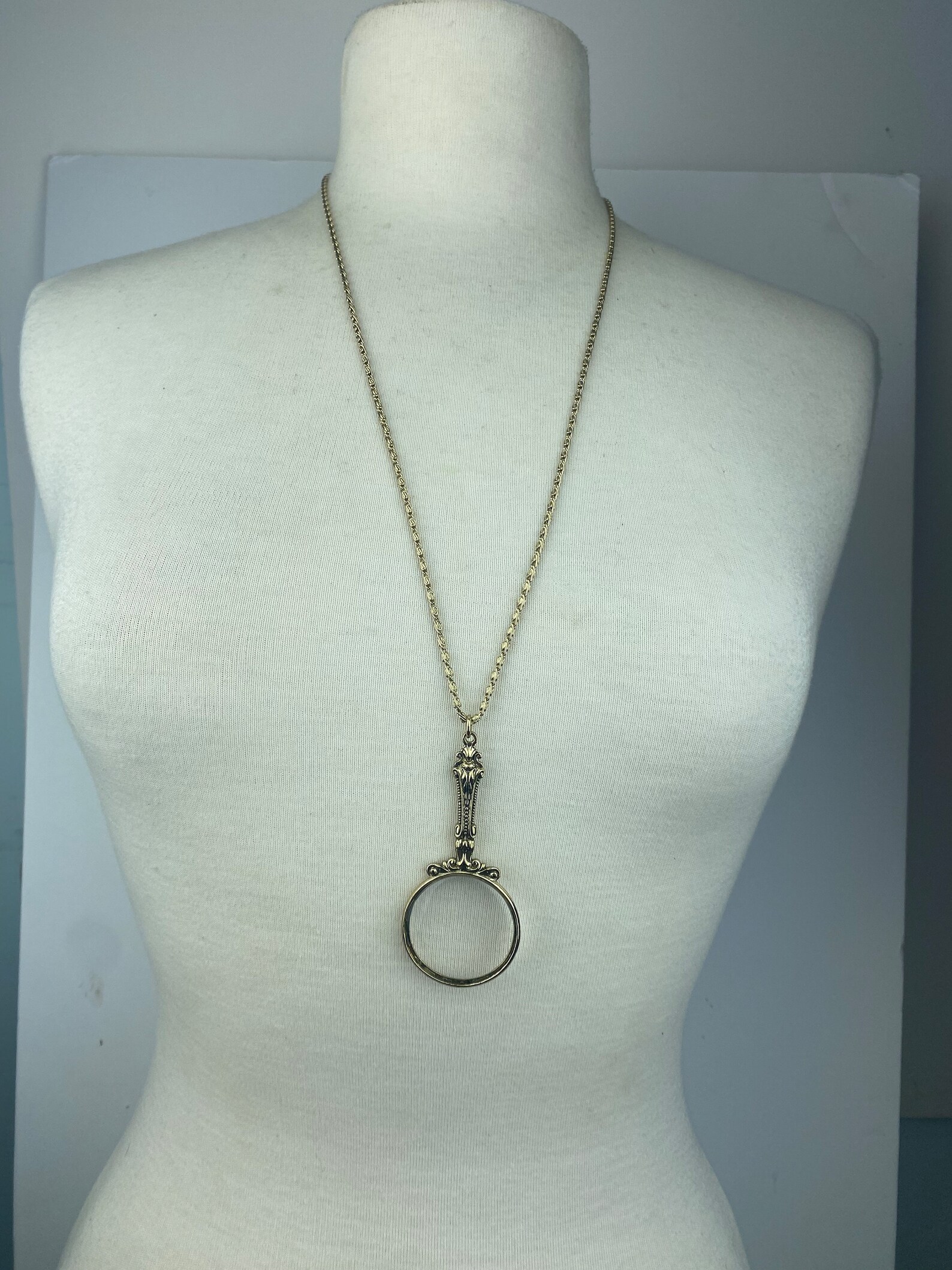 1928 Boutique Magnifying Glass Pendant Necklace 28 Magnification Power ...