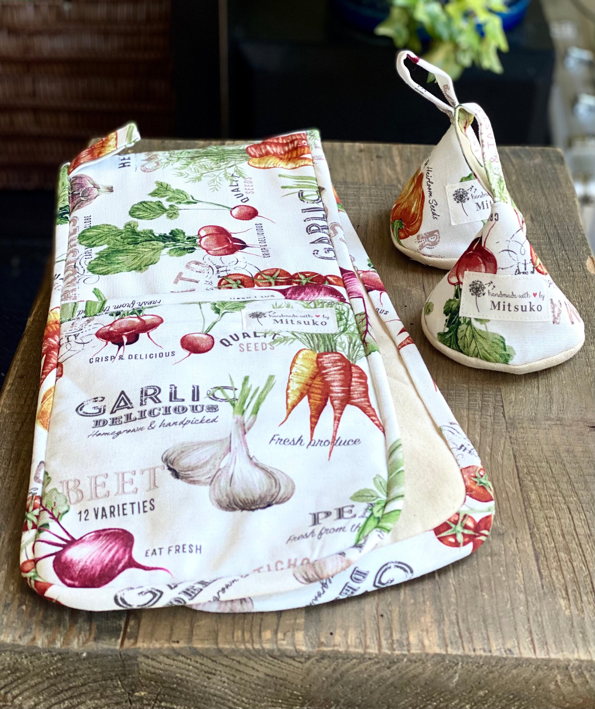 Matching Double Oven Mitt & Pot Holder Duo heat Resistant Etsy UK