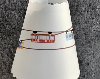 Set - 2 x lampshades for wine glasses, suspension railway motif, diameter up to 8 cm