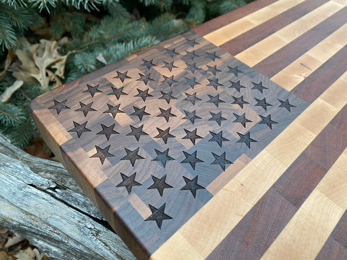 End Grain American Flag Charcuterie/Cutting Board Etsy