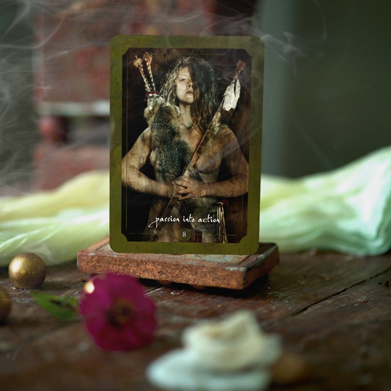 Earth oracle card-Artemis with key words; Passion Into Action