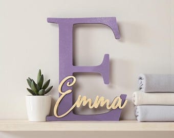 Personalized door sign with name / door sign for children's room / name plate for children's room / wooden lettering / wall decoration