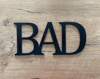 Door sign BATHROOM modern with fastening / bathroom sign / wooden lettering / bathroom / door decoration / housewarming gift