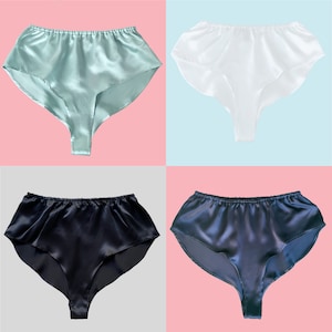 100% Silk Mini High Waisted Bed Shorts. Multiple colours. Hand made in Australia Worldwide Shipping. Vintage Inspired Sleepwear & Lingerie