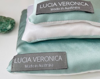 Silk Dream Pillows by Lucia Veronica® 100% Silk, with Certified Organic Lavender, Crystals ,Rice Australian Made. Eye and Square Pillow