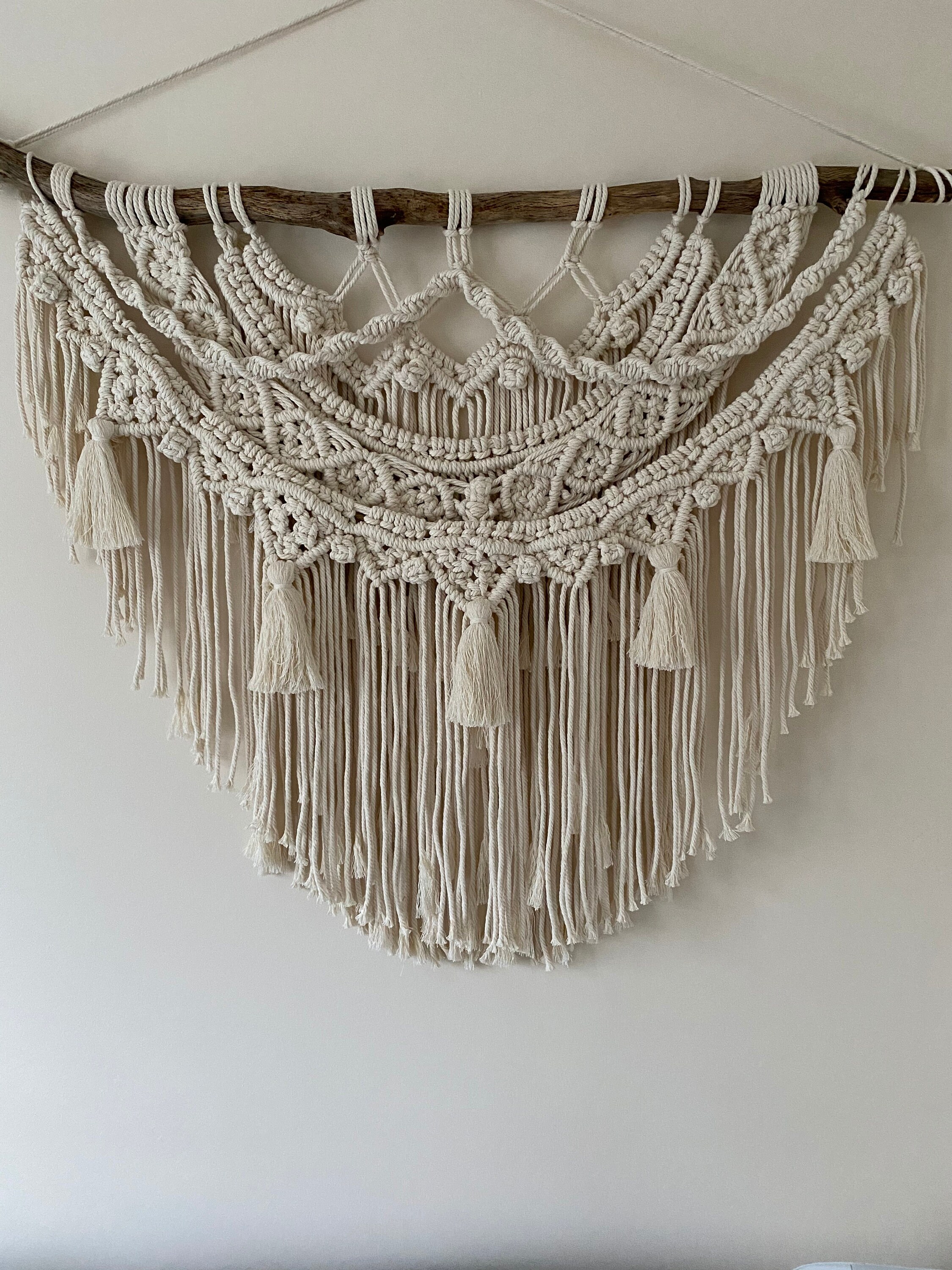Macrame Wall Hanging With Tassels Etsy