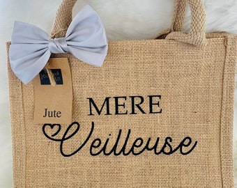 Sac en jute maman personnalisé / Cadeau maman personnalisé / Cadeau Fête des Mères personnalisé / Cadeau Anniversaire Maman personnalisé