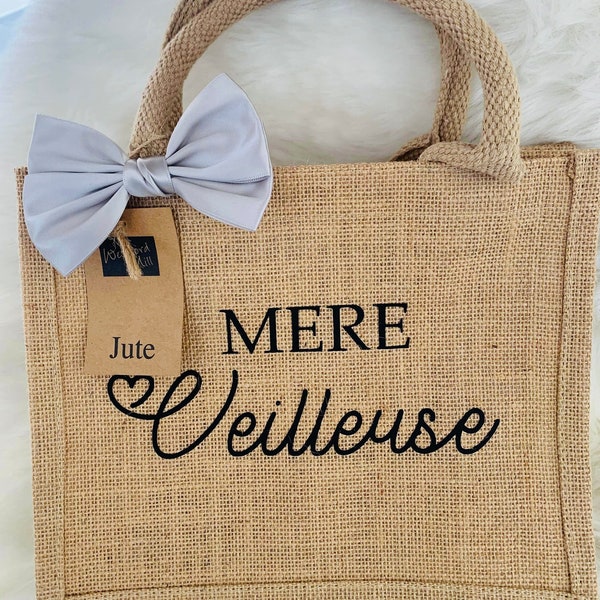 Sac en jute maman personnalisé / Cadeau maman personnalisé / Cadeau Fête des Mères personnalisé / Cadeau Anniversaire Maman personnalisé