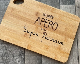 Planche à découper parrain/ planche apéro parrain / cadeau parrain personnalisé / cadeau parrain/ parrain personnalisé cadeau Noel