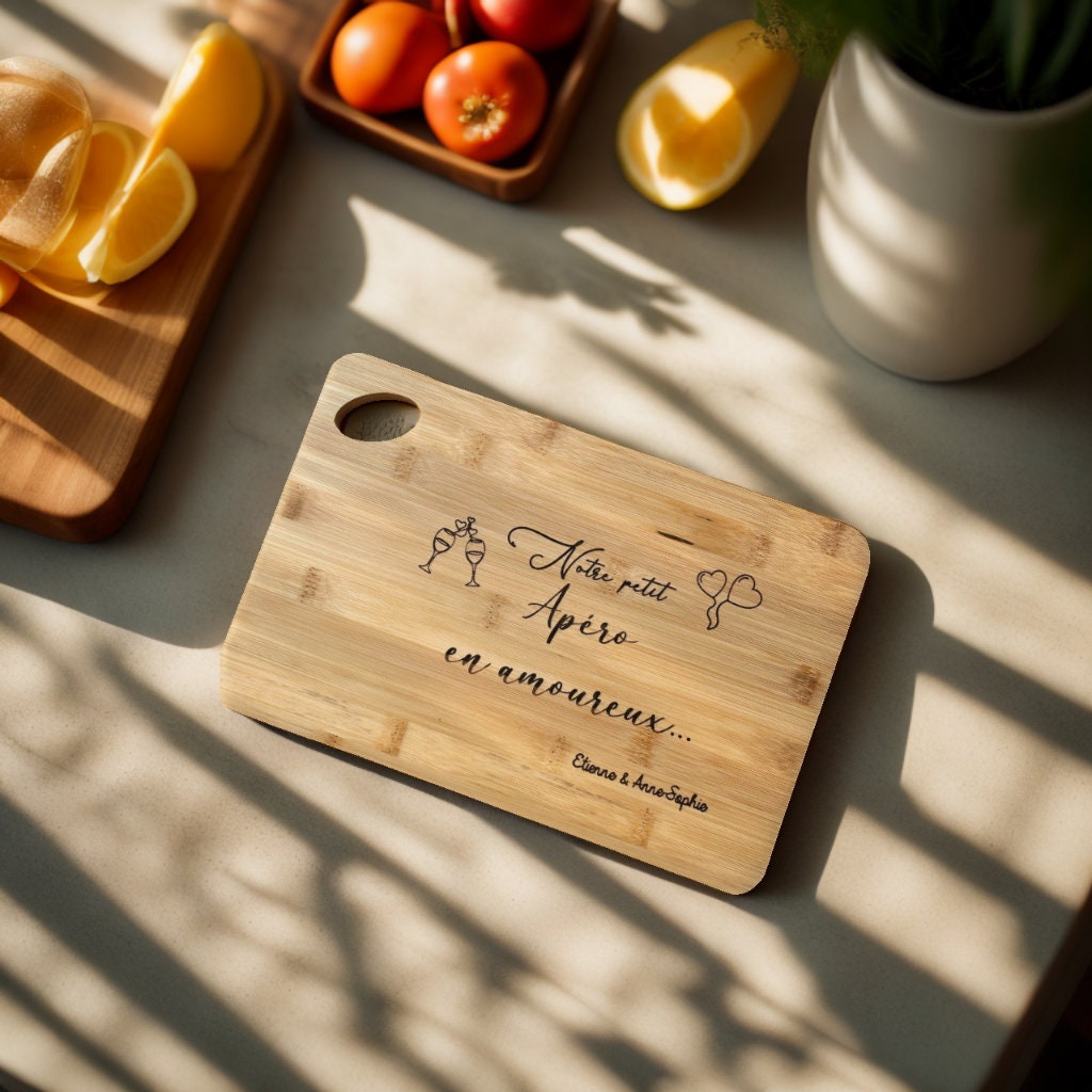 Personalized Bamboo Aperitif Board – Couple Gift, Valentine’s Day ...