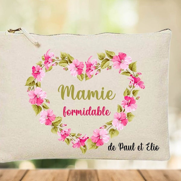 Pochette Mamie personnalisé/ Mamie personnalisé/ Fête des grands mères cadeaux/ Cadeau mamie personnalisé/ Mamie pochette