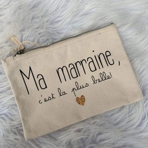 Personalized godmother jute bag / personalized godmother pouch / personalized godmother gift / personalized godmother Christmas image 3