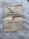 Maternity survival kit \/ babyshower gift \/ babyshower dad gift \/ future dad drawstring bag \/ personalized dad maternity kit product logo