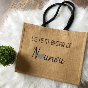 Personalized nanny bag/nanny small bazaar bag/nanny gift/personalized nanny day gift/nanny Christmas gift/jute bag