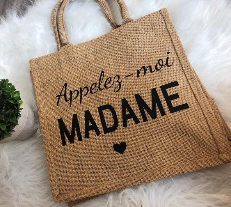 Cadeau mariage/ cadeau EVJF/ mariage/ sac jute/ sac personnalisé image 1