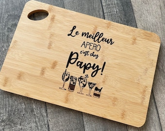 Planche à découper papy personnalisé / planche apéro papy/ cadeau fête des papy/ cadeau anniversaire papy personnalisé noel