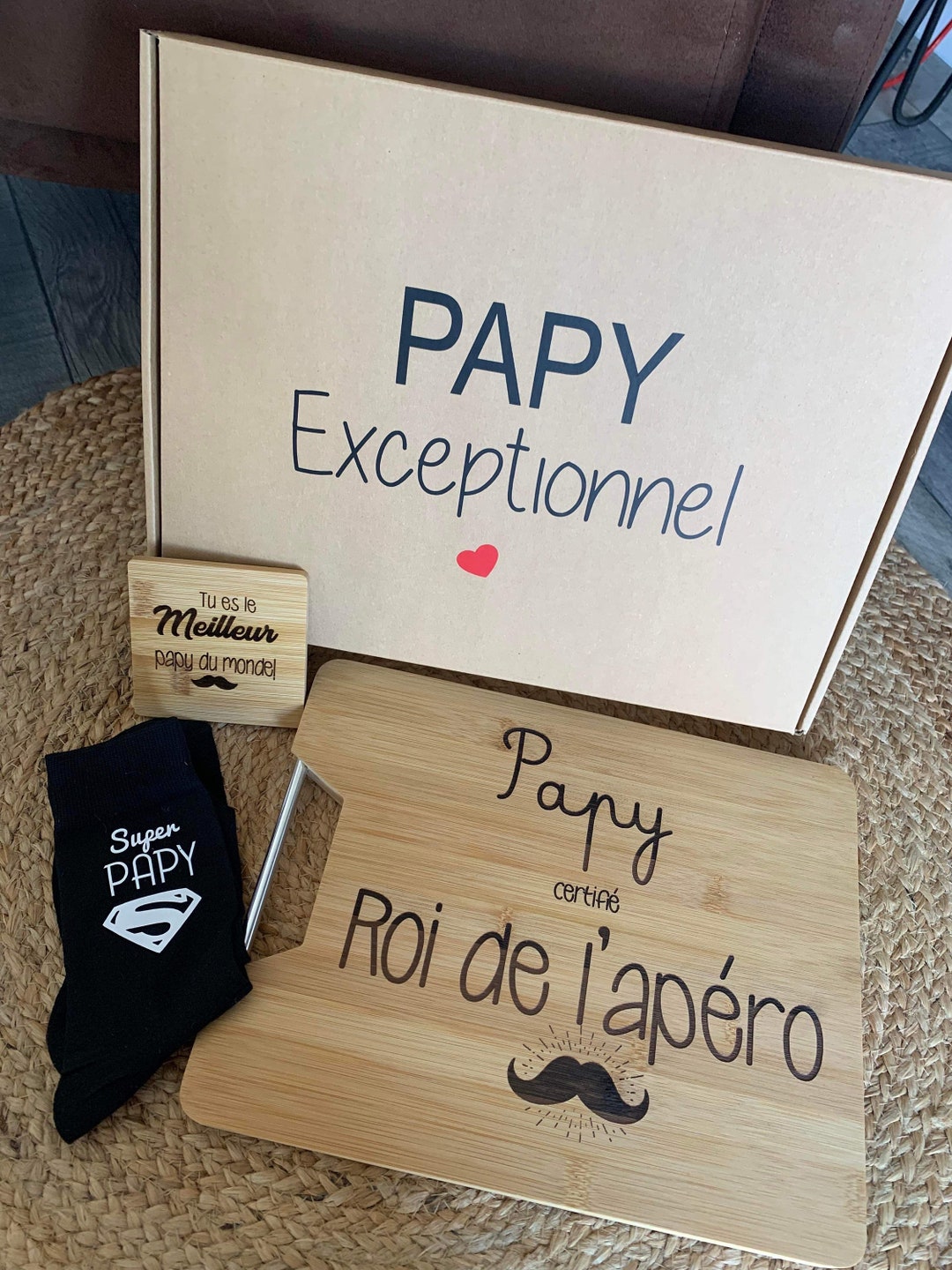 Box papy personnalisé / cadeau papy personnalisé/ planche apéro papy / papy personnalisé/ cadeau