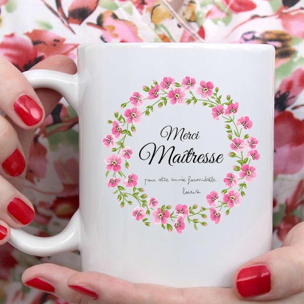 Mug maîtresse personnalisé/mug maîtresse/ cadeau fin d'année scolaire/ cadeau fin d'année maîtresse/ maîtresse personnalisé