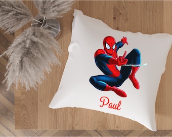 Coussin spiderman personnalisé/ coussin maternelle personnalisé/ cadeau spiderman personnalisé / cadeau anniversaire enfant