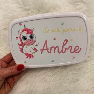 Boîte à goûter Personnalisé/ goûter personnalisé/ boîte à goûter maternelle/ boîte à goûter enfant personnalisé / cadeau enfant personnalisé