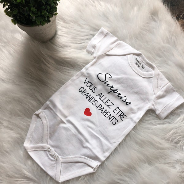 Bavoir Bio Bébé Spreadshirt - Coton 100% Bio, 200g/m², Parfait Pour Annoncer Une Grossesse Aux Grands-parents