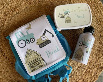 Personalized bottle / personalized bag / personalized snack box / personalized tractor / personalized kindergarten / kindergarten kit