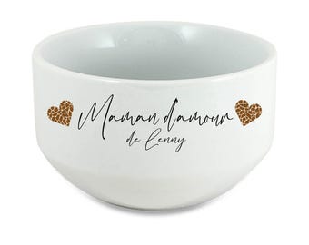 Bol maman personnalisé 600 ml, cadeau fête des mères, bol maman d’amour avec prénom enfant, bol petit déjeuner maman, idée cadeau maman