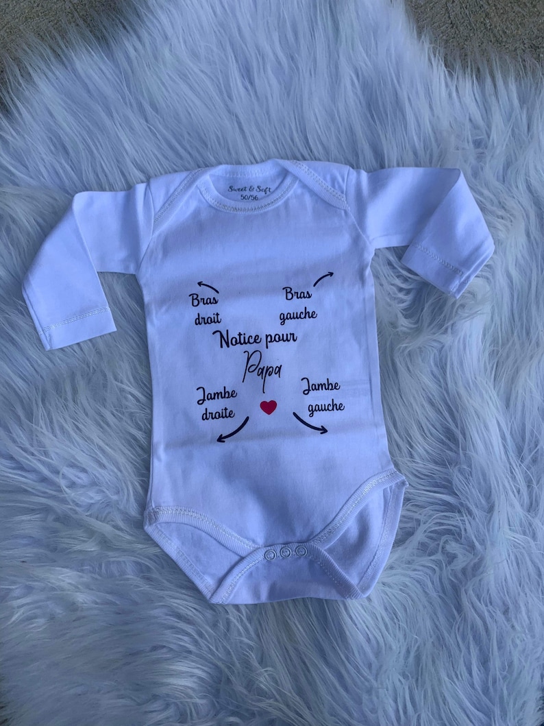 Body notice pour papa/ body babyshower/ cadeau futur papa/ cadeau babyshower image 2