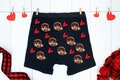 Personalized photo boxer shorts – Original men's underwear – Valentine's Day gift – Face and heart printed boxer shorts – Funny personalized gift