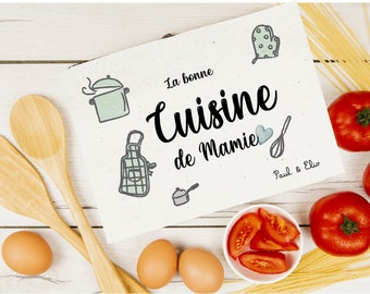 Dessous de plat personnalisé couleur/ Cadeau mamie cuisine personnalisé/ Fête des mamies personnalisé/ Cadeau cuisine personnalisé