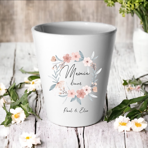 Cache-Pot Personnalisé mamie/ mamie personnalisée/ mamie personnalisée/ Cadeau fête des mamies personnalisé/Mamie Fleurs